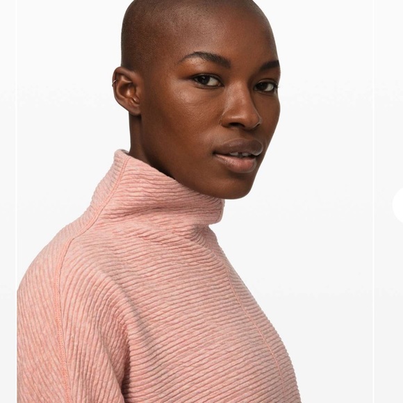 Lululemon Along the Way Mock Neck Long Sleeve Sweater Heathered Copper Clay Med - Picture 3 of 9
